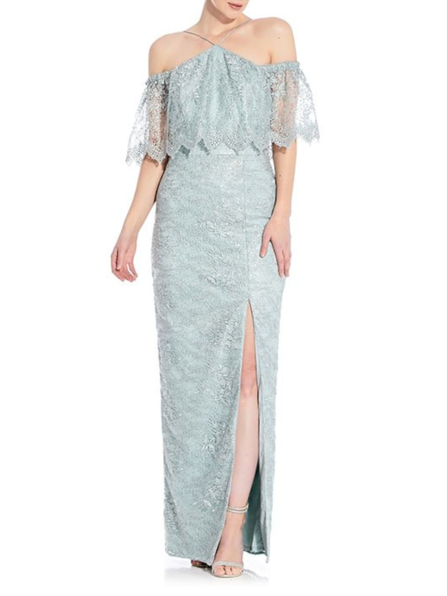AIDAN AIDAN MATTOX Womens Green Lace Zippered Qatar | Ubuy