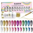thumbnail image 1 of Set de esmaltes de uñas en gel RARJSM Metallic Liner, 12 colores, 5 ml, UV/LED, 1 of 8