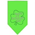 thumbnail image 1 of Happy St. Patricks Day Rhinestone Bandana Lime Green Large, 1 of 3