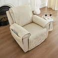thumbnail image 1 of Xiao Hua Fundas para sillones reclinables, antideslizantes, con bolsillo, lavables, para niños, perros, gatos y mascotas (beige, 61 cm de ancho), 1 of 5