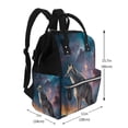 thumbnail image 2 of Fotbe Night Sky Wolf Mochila Maternidad - Lona de Sarga Impermeable, Mochila de Pañales de Gran Capacidad con Múltiples Bolsillos y Correas Ajustables, 2 of 6