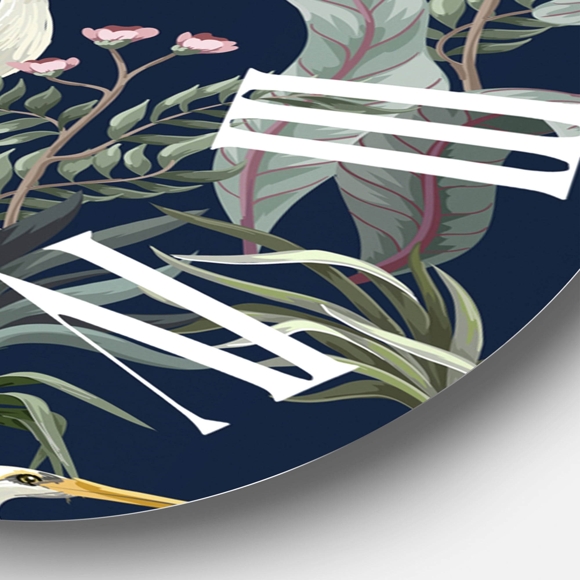 Designart 'Chinoiserie With Birds And Peonies Vii' Traditional Wall Clock