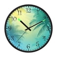 thumbnail image 2 of Voice Activated Clock with Glow Light 12 Inch Large Silent Wall Clock Battery Operated for Home Decor Blue and Green Gradient, 2 of 8