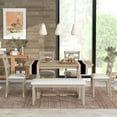 thumbnail image 3 of Dining Table Set for 6, 6 Piece Wood Kitchen Table Set, Dining Table and Chairs Set, Home Furniture Table Set with Chairs & Bench, Natural Wood Wash, 3 of 9