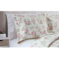 thumbnail image 3 of Chezmoi Collection Dakota Ensemble de Courtepointe Réversible 3 Pcs Rose Rose en Coton Prélavé Shabby Chic (Très Grand), 3 of 5