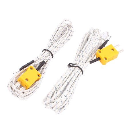 3 Meters Type K Thermocouple Temperature Measuring Probe -50C to 204C 2Pcs