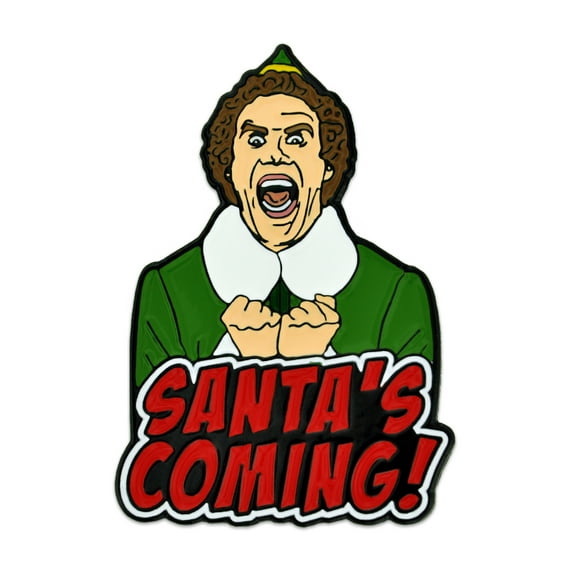 PinMart's Santa Is Coming Holiday Christmas Funny Enamel Lapel Pin