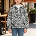thumbnail image 5 of SERTGUTR Girls Leopard Print Hooded Sweatshirt, Zip Up Fleece Jacket with Pockets, Long Sleeve Casual Outerwear, Everyday School Outdoor Warm Coat, 5 of 8