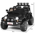 thumbnail image 2 of Costway Coche Eléctrico Montable para Niños de Batería 12V con 2 Asientos con Mando 2,4G 3 Velocidades Música Bocina Puerto USB Luces LED Negro, 2 of 8