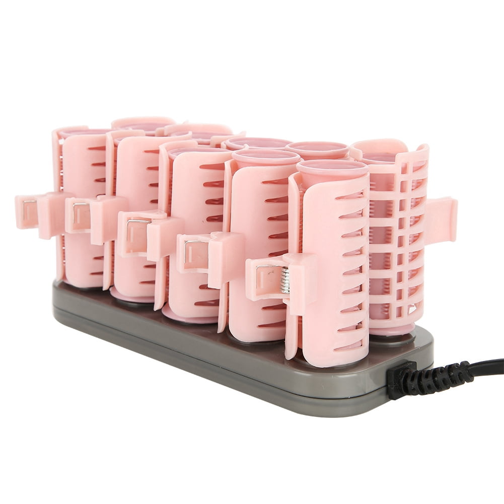 Tebru 10Pcs Professional Electric Heated Roller Curling Roll Hair Tube Hair Styling Tool, Electric Heated Curler CN Plug 220V, Electric Roll Hair Tube