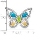 thumbnail image 4 of 14k White Gold Turq./Peridot/Citrine/Wht Topaz Butterfly Chain Slide - 17.7mm, 4 of 6