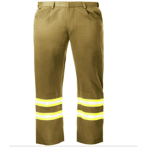 Flame Resistant FR High Visibility Hi Vis 88% C/12% N Pant/Trouser (34W x 30L, Khaki)