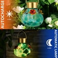 thumbnail image 7 of HCBY Solar Lighted Hummingbird Feeder, Crackle Glass Design, Flower Ports, Outdoor Hanging Bird Feeder for Garden & Patio, 7 of 7