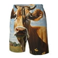 thumbnail image 4 of Fotbe Daisy Flower Field Cow Trajes de Baño Estampados para Hombre, Shorts de Verano de Secado Rápido, Ropa de Playa, Bañadores-3X-Large, 4 of 6
