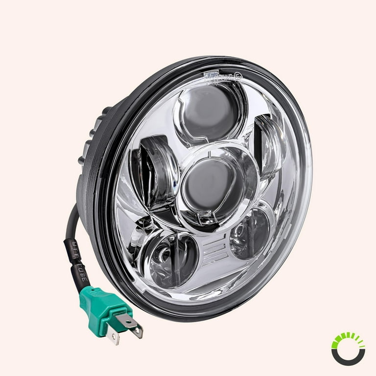 Chrome 5.75 5-3/4 Round LED Headlight for Harley Davidson Dyna Street Bob  Glide 
