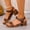 Brown, variant on Women's Plus Size Back Hollow Cross Strap Sandals, Commuter Open Toe Mid Heel Design, Fashion High Grade Daily Outdoor Shoes Brown 39