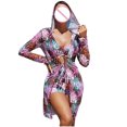 thumbnail image 1 of Trajes de Baño de Bikini de Mujer con Correas Impresas V Sexy Split Set de Tres Piezas, Diseño de Corte Alto para la Piscina de Playa Y las Vacaciones de Verano, 1 of 1