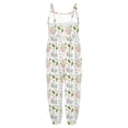 thumbnail image 4 of Tfken Girls Jumpsuit Sleeveless Summer Graphic Comfy Casual Jumpsuit Daily Wear Soft Kids Classic Clothes Size 2-3 Years White, 4 of 4