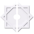 thumbnail image 1 of Ekena Millwork CMP18AL2-03000 18 in. OD x 3 in. ID Square Axel Architectural Grade PVC Contemporary Ceiling Medallion - 2 Piece, 1 of 1