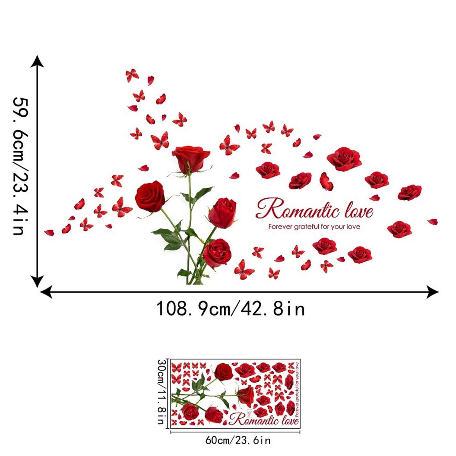 REZUOFI 8 PCS Valentine's Day Heart Stickers, Static Cling Window Decals, Reusable Holiday Decor for Home Party, Red Plastic Wall Decorations