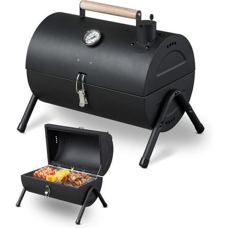THJTDH Portable Charcoal Grill, Tabletop Multi-functional Barbecue Smoker, Small BBQ Grill for Outdoor Cooking Camping Hiking Picnic Garden Beach Party