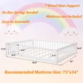 thumbnail image 6 of Full Montessori Floor Bed, UHOMEPRO Floor Bed with Safety Fence and Door, Low Profile Wood Platform Bed, No Box Spring Needed, White, 6 of 14