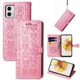 thumbnail image 2 of Funda Cartera FOXDOCK para MOTO G73 , Flip PU con Relieve de Gatos y Perros, Tarjetero y Soporte, 2 of 6