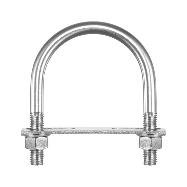 Unique Bargains Round U-Bolts 3 Sets 79mm Inner Width 114mm Length M12 with Nuts and Plates
