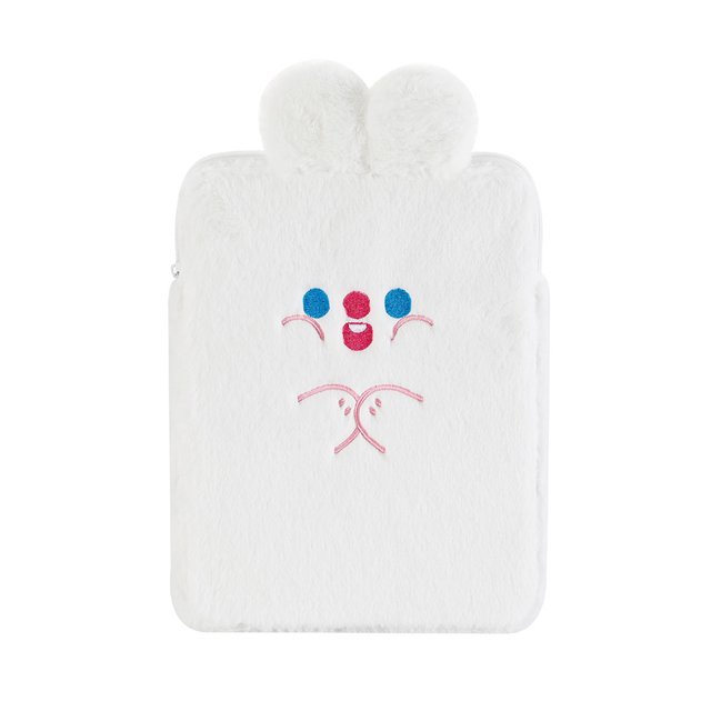 Funda para portátil de 11 pulgadas, 10,5 pulgadas, 10,2 pulgadas con forma de oso, bonita funda para portátil de felpa (blanco) Tmvgtek Oficina Multiescena Multifunción