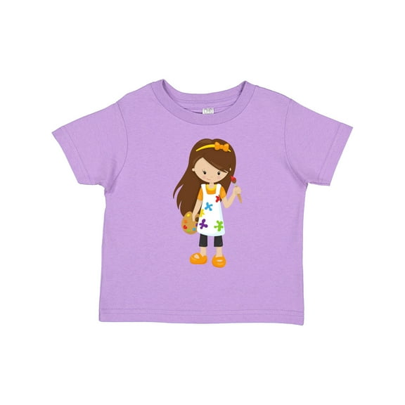 Inktastic Painter, Paint Artist, Cute Girl, Brown Hair Girls Toddler T-Shirt