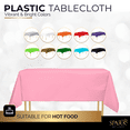 thumbnail image 2 of Amcrate Rectangular Plastic Pink Reusable Tablecloth Cover - Ideal for Weddings, Partyâ€™s, Birthdays, Dinners, Lunchâ€™s, Or for Any Tableware Use, (54" x 108"), 2 of 8