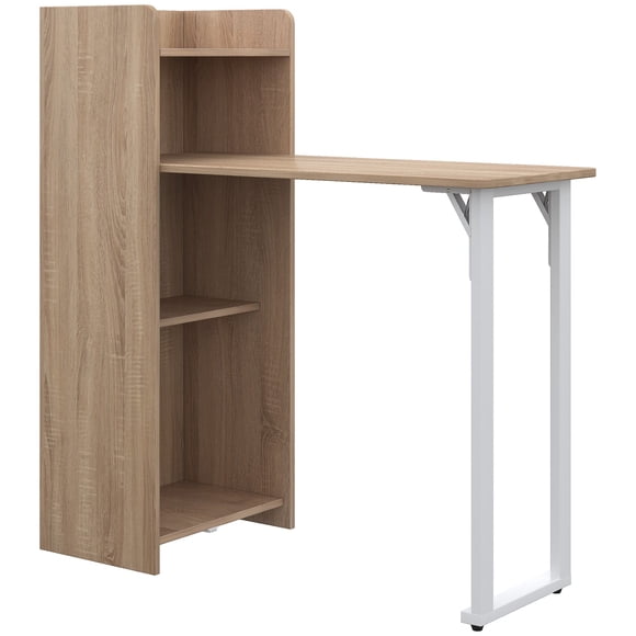 2-in-1 Folding Dining Table with Storage & Drop Leaf - Oak Finish | Space-Saving Cabinet & Table for Kitchen, Dining & Entryway | 16.9 x 39.8 x 41.7"