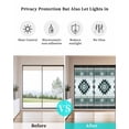 thumbnail image 4 of Window Privacy Film Green Boho Stained Glass Window Film Decorative Sun Block Window Cover Southwest Ethnic Abstract Geometric Art Window Clings Static Adhesive Sticker for Bathroom 19.6"x39.3", 4 of 7