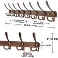 thumbnail image 7 of Dseap Coat Rack Wall Mounted-8 Tri Hooks,Stainless Steel Heavy Duty Metal Coat Hook Rail for Hats Clothing Entryway,Antique Copper, 7 of 7