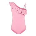 thumbnail image 3 of LNMQLPDBS Girls Swimsuit Summer Cute Ruffle Trim Sleeveless One Piece Swimsuit with Cut-Out Sides One Shoulder Hawaiian Bikini for Kids Trendy Beach Bathing Suits, 3 of 4