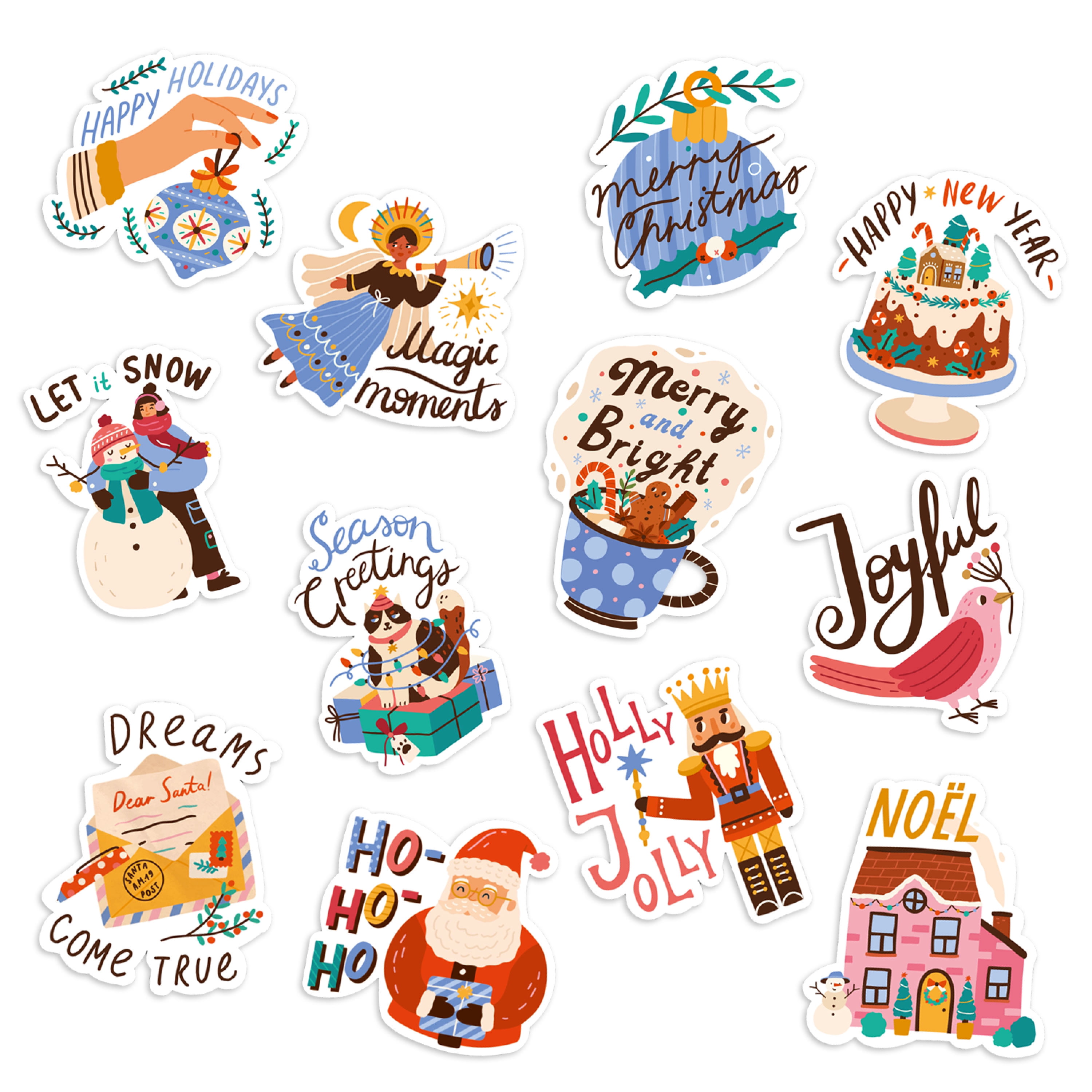 Easykart 96 Christmas Vinyl Stickers for Kids ( Reusable ) Best for