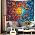 thumbnail image 3 of Gojian Yellow Sun and Moon Tapestry Vintage Indie Boho Tapestry Wall Hanging with Sunflowers Butterfly Moth Constellation Aesthetic Wall Tapestries for Bedroom Dorm Living Room, 3 of 6