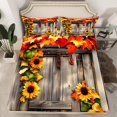 thumbnail image 2 of Castle Fairy Chic Floral Sunflowers 4 Pieces Queen Sheet Sets for Female Men Adults,Old Barn Door Ultra Soft Flat Sheet,Grey Yellow Queen Fitted Sheet,Breathable Home Decor, 2 of 7