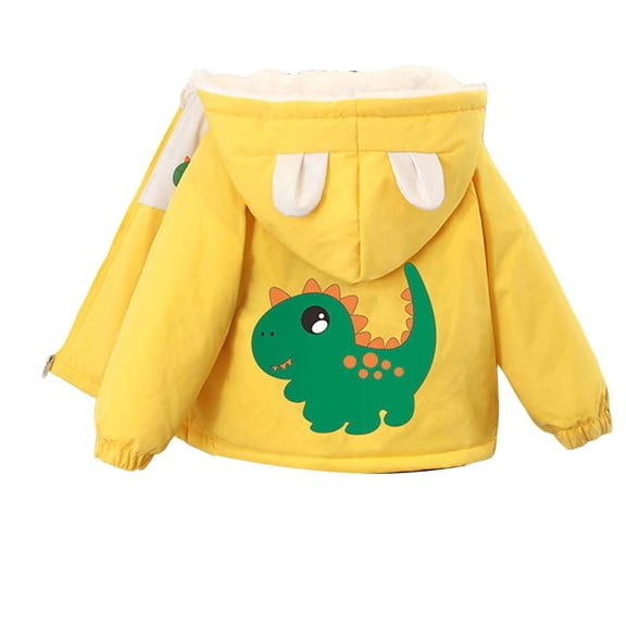 Gubotare Boys Jackets Toddler Boys Girls Fleece Jacket Winter Warm Stand Collar Zip Up Coat Solid Loose Lightweight Outwear with Pocket Size 1T 2T,(Yellow 1-2 Years)