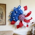 thumbnail image 7 of AZXY 15.7 Inch Patriotic Wreath, Red White Blue Sunflower Burlap Wreath with Star Accents, Rustic Americana Decor, 7 of 7