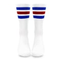 thumbnail image 4 of TeeHee Men's Sports Stripes Cotton Half Cushion Crew Socks 3-pair Pack (White Blue Red), 4 of 4