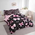 thumbnail image 3 of Castle Fairy Dreamy Bowknot Bedding Comforter Set,Cute Cherry Love Heart King Bedding Sets, 3 of 8
