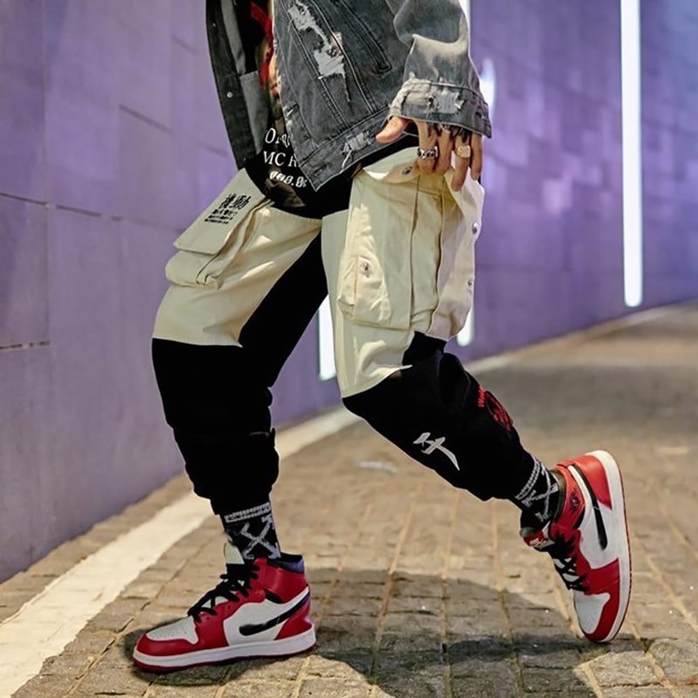 Streetwear Joggers Japanese Kanji Harajuku Embroidery Urban Streetwear Joggers Japanese Kanji Harajuku Embroidery Urban