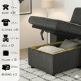 thumbnail image 4 of TiramisuBest 117'' Modular Sectional Sofa, Convertible Sleeper Sofa Bed with Pull Out Couch, Corduroy U Shaped Sectional Couches with Storage Chaise for Living Room Bedroom (Dark Grey), 4 of 7