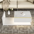 thumbnail image 2 of MODERNLUXE 39.4" Coffee Table with LED Lights, High-Gloss Centre Table Tea Table with Storage for Living Room,Small Space, Black, 2 of 9