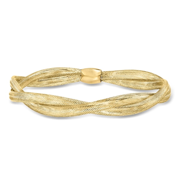 Ross-Simons Italian 14kt Yellow Gold Double-Mesh Bangle Bracelet, Women's, Adult