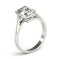 thumbnail image 2 of Dash Jewel Stamped 14K White Gold Plated Diamond Wedding Anniversary Ring - Emerald Cut 1.9 Ct Lab Created Diamond Engagement Ring - Bypass Diamond Women's Wedding Rings - Daily Wear Fine Jewelry, 2 of 6
