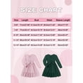 thumbnail image 2 of Usaibhir Girls Long Sleeve Dresses Kids A Line Pleated Wrap Belt Crew Neck Flowy Holiday Midi Dress 5-14T, 2 of 11