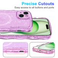 thumbnail image 3 of Magnetic For iPhone 16 Plus Phone Case,Compatible with Mag-Safe,Sparkly Bling Glitter Cute Curly Wave Transparent Cover for Women Girls,Shockproof Protective Slim Rugged Phone Case,Pink, 3 of 7