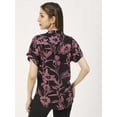 thumbnail image 2 of Moomaya Printed V-Neck Long Tops For Women, Short Sleeve Regular Fit Shirt, 2 of 8